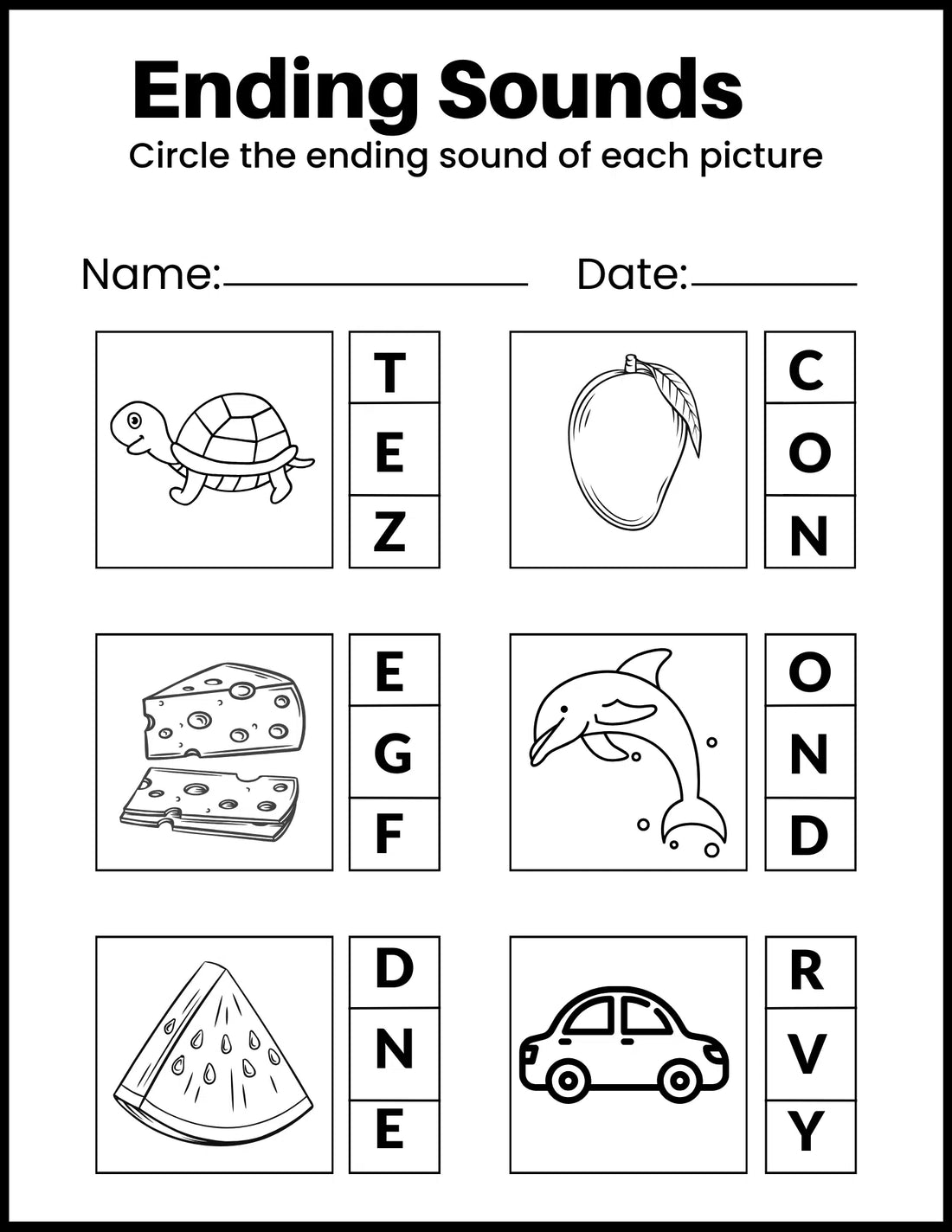 Sample worksheet page