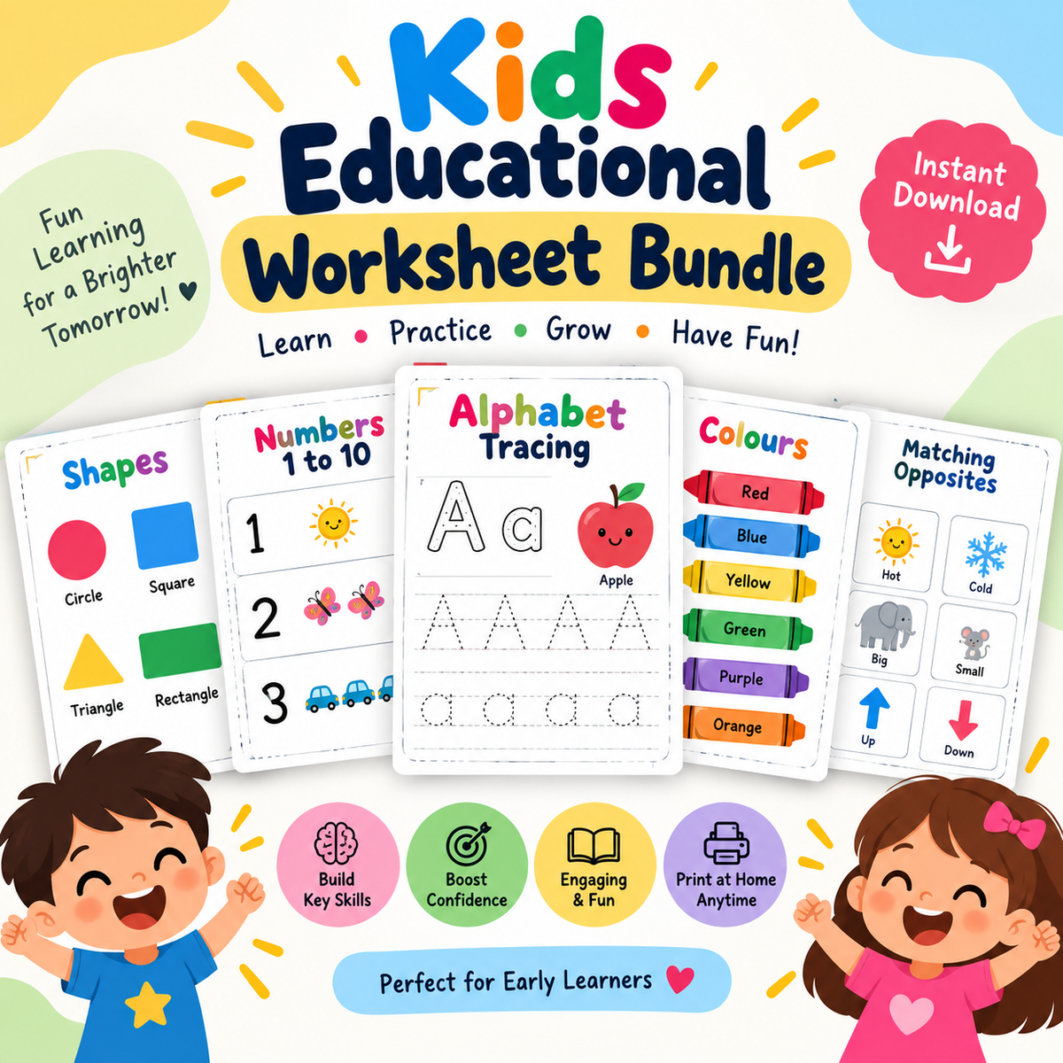 Kids Educational Worksheet Bundle
