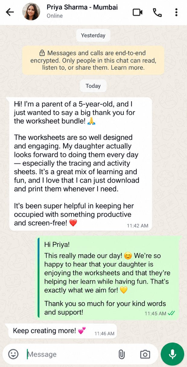 WhatsApp message from Priya Sharma in Mumbai