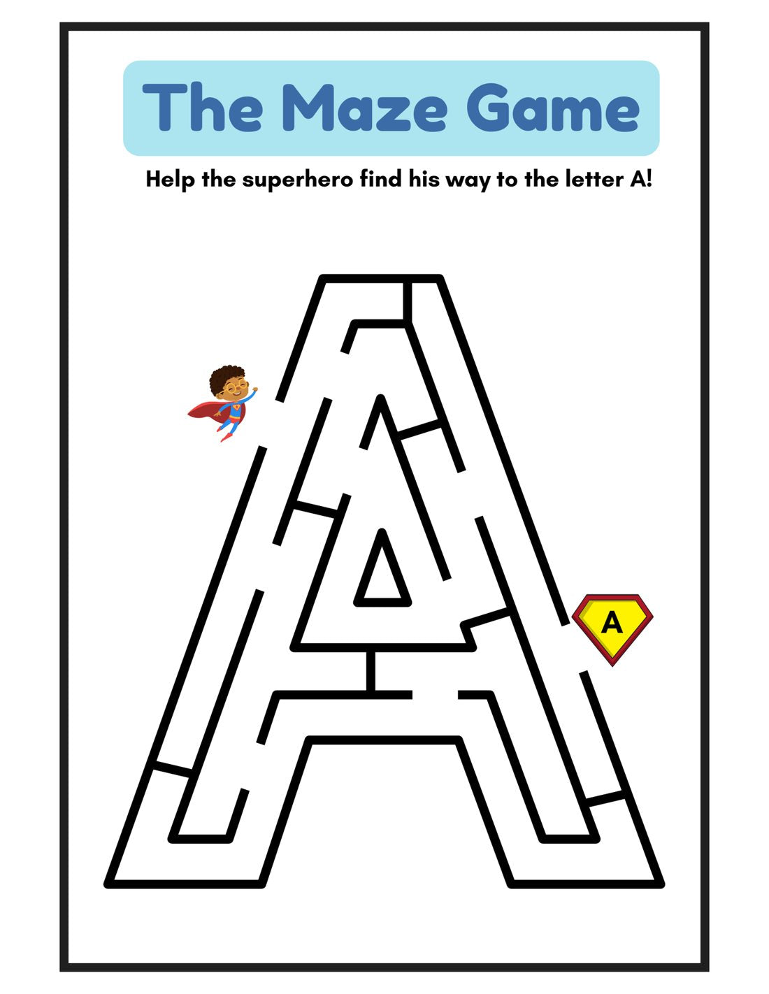 Maze game worksheet